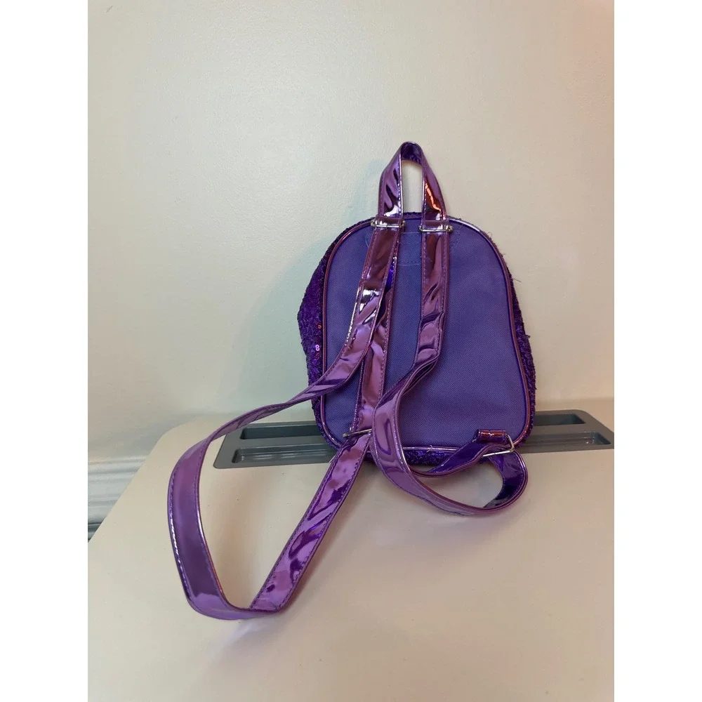 Disney Mini Backpack Girls Small Wish Asha Star Purple Sequin Metallic Bag